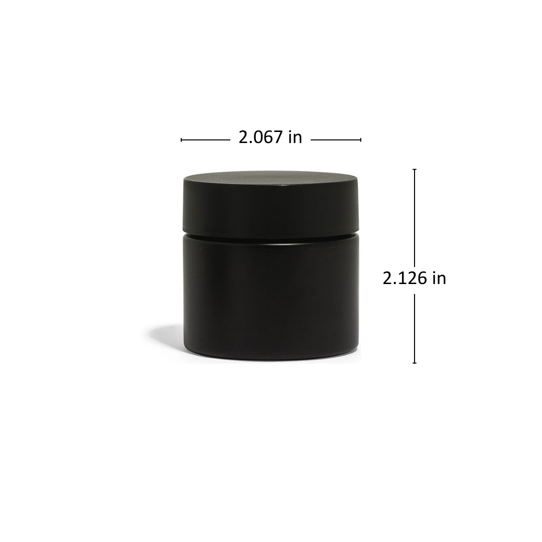 3oz Black Glass Straight-Wall Wide-Mouth Jar with Child-Resistant Lid - 105 Count ($0.85/Unit)