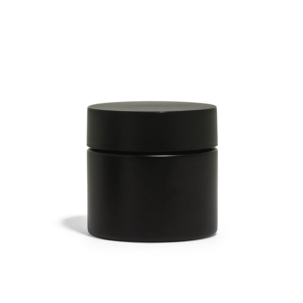 3oz Black Glass Straight-Wall Wide-Mouth Jar with Child-Resistant Lid - 105 Count ($0.85/Unit)