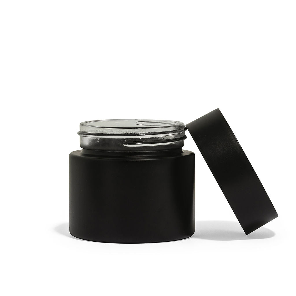 3oz Black Glass Straight-Wall Wide-Mouth Jar with Child-Resistant Lid - 105 Count ($0.85/Unit)