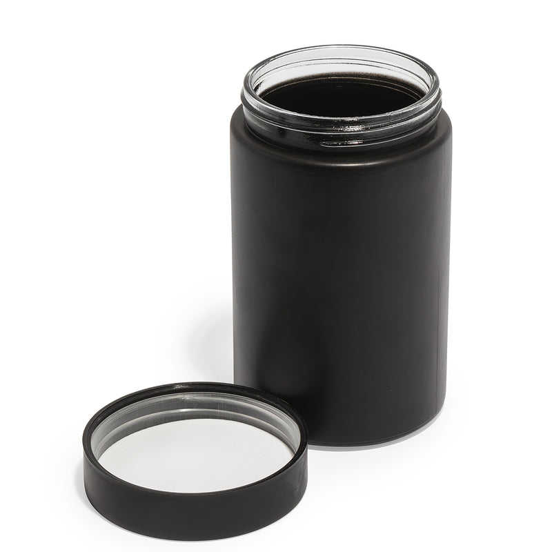 16oz Black Glass Straight-Wall Wide-Mouth Jar with Child-Resistant Lid - 48 Count ($1.29/Unit)