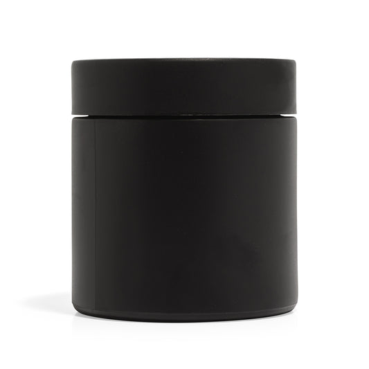 8oz Black Glass Straight-Wall Wide-Mouth Jar with Child-Resistant Lid - 48 Count ($1.43/Unit)