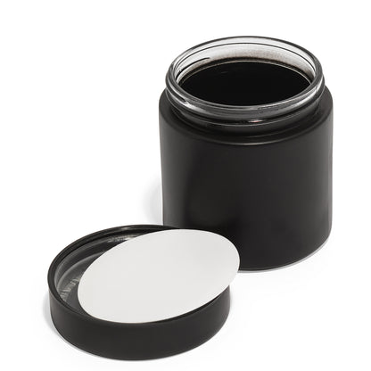 8oz Black Glass Straight-Wall Wide-Mouth Jar with Child-Resistant Lid - 48 Count ($1.43/Unit)