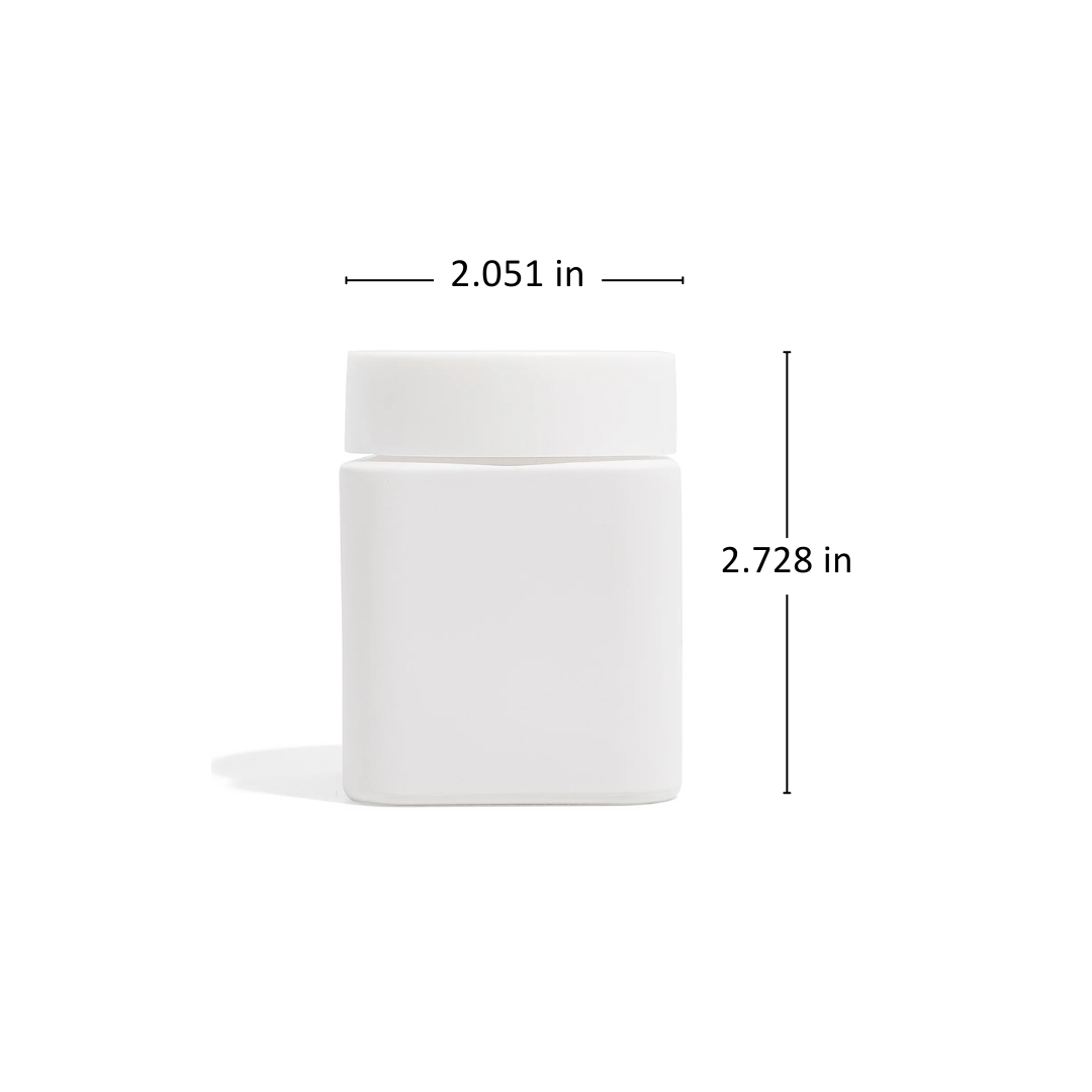 4oz Square Matte White Straight Sided Glass Jar Only - 70 Count ($0.85/Unit)