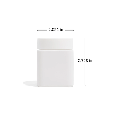 4oz Square Matte White Straight Sided Glass Jar Only - 70 Count ($0.85/Unit)