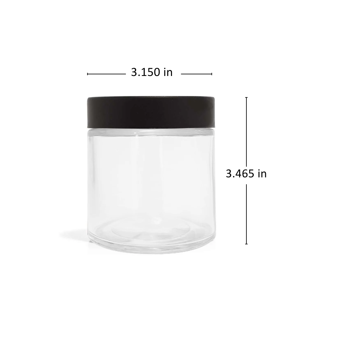 8oz Clear Glass Straight-Wall Wide-Mouth Jar with Child-Resistant Lid - 48 Count ($1.11/Unit)