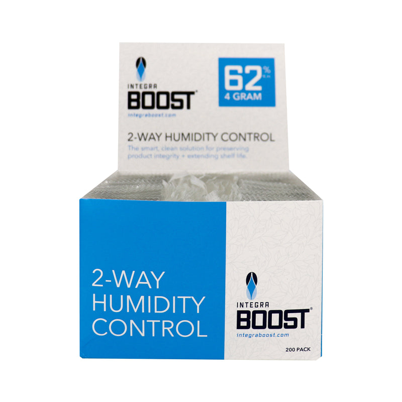 4g RETAIL Integra Humidity Control 62% RH, Individually Overwrapped, w/ HIC, 200 packs per display, 4 displays per master case - 800 Count ($0.48/Unit)