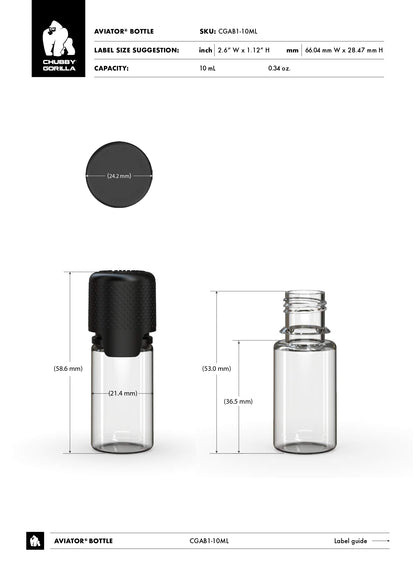 10ml Chubby Gorilla Aviator CR Bottle - 1000 Count ($0.2449/Unit)