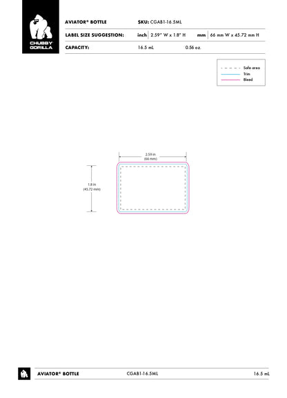 16.5ml Chubby Gorilla Aviator CR Bottle - 1000 Count ($0.2671/Unit)