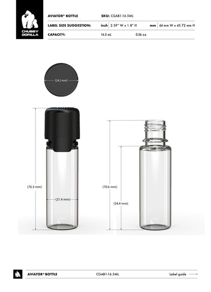 16.5ml Chubby Gorilla Aviator CR Bottle - 1000 Count ($0.2671/Unit)