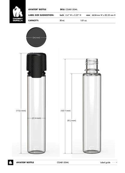 30ml Chubby Gorilla Aviator CR Bottle - 1000 Count ($0.3116/Unit)
