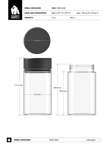 6oz Chubby Gorilla Spiral CR Container w/ Inner Seal & Tamper Evident Break-Off Band - 300 Count ($0.9516/Unit)
