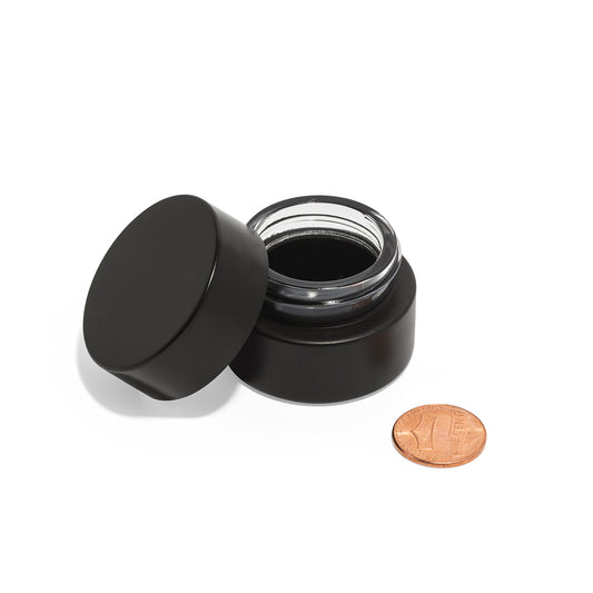 9ml Glass Concentrate Jars With Teflon Lined Flat Lids - 350 Count ($0.58/unit) - Child Resistant
