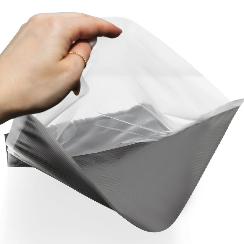 1lb Vacuum Pouch 11" x 22" Clear/Black with Texture - 250 Count ($0.52/Unit)