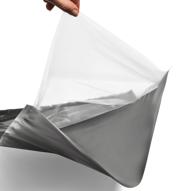 1lb Vacuum Pouch 15" x 20" Clear/Black with Texture - 250 Count ($0.64/Unit)