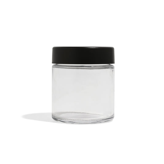 3oz Clear Glass Straight-Wall Wide-Mouth Jar with Child-Resistant Lid - 105 Count ($0.62/Unit)