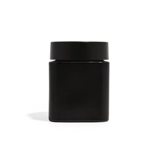 4oz Square Matte Black Straight Sided Glass Jar Only - 70 Count ($0.85/Unit)