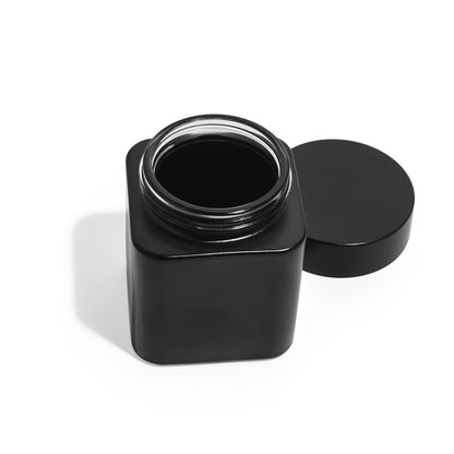 4oz Square Matte Black Straight Sided Glass Jar Only - 70 Count ($0.85/Unit)