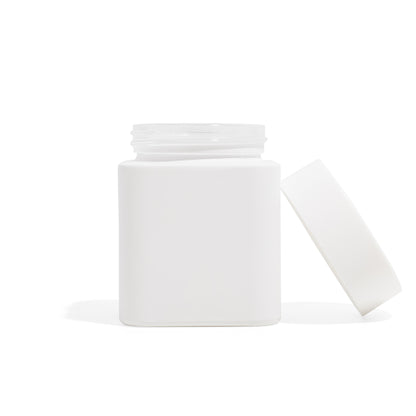 4oz Square Matte White Straight Sided Glass Jar Only - 70 Count ($0.85/Unit)