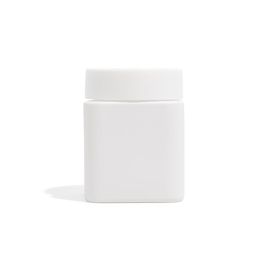 4oz Square Matte White Straight Sided Glass Jar Only - 70 Count ($0.85/Unit)
