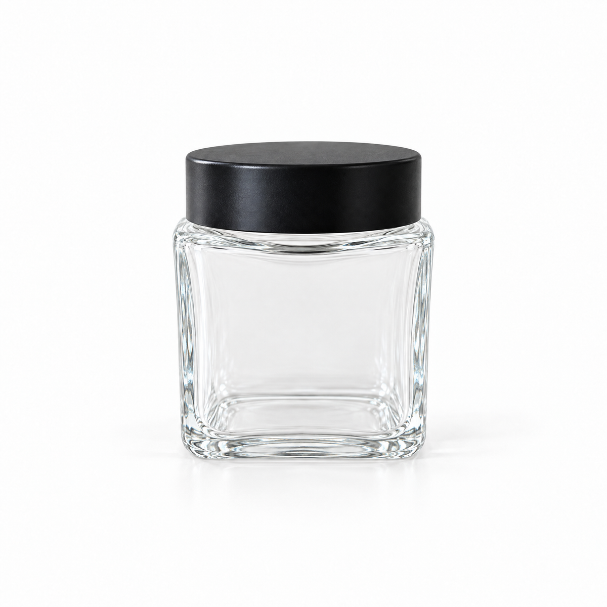 4oz Square Clear Straight Sided Glass Jar w/CR Flush 53/400 Cap - 70 Count ($0.71/Unit)