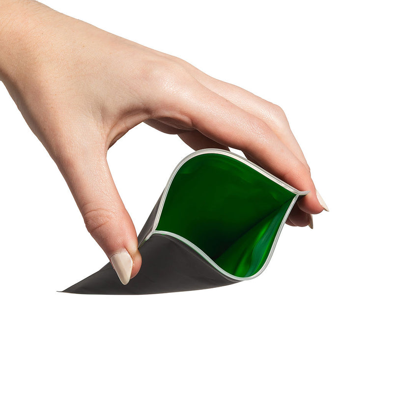 3.5g Matte Black/Lime Mylar Bags - 1300 Count ($0.29/Unit) | 4"x6" - Child Resistant