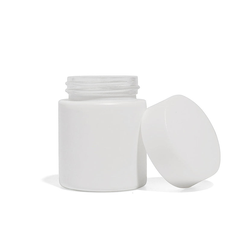 2oz White Glass Straight-Wall Jar with Child-Resistant Lid - 144 Count ($0.69/Unit)