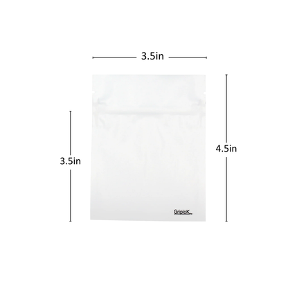 1g Matte White Bags - 2000 Count ($0.19/unit) | 3.5"x4.5" - Child Resistant