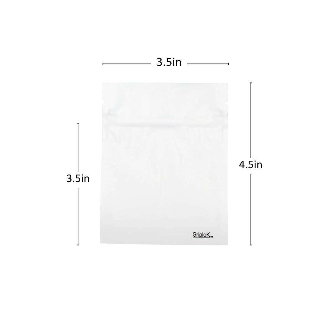 1g Matte White Bottom Load Bags - 3500 Count ($0.19/unit) | 3.5"x4.5" - Child Resistant