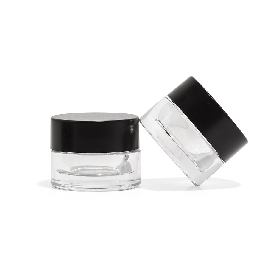 9ml Glass Concentrate Jars With Teflon Lined Flat Lids - 350 Count ($0.58/unit) - Child Resistant