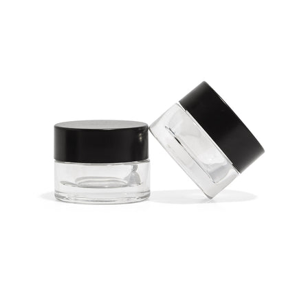 9ml Glass Concentrate Jars With Teflon Lined Flat Lids - 350 Count ($0.58/unit) - Child Resistant