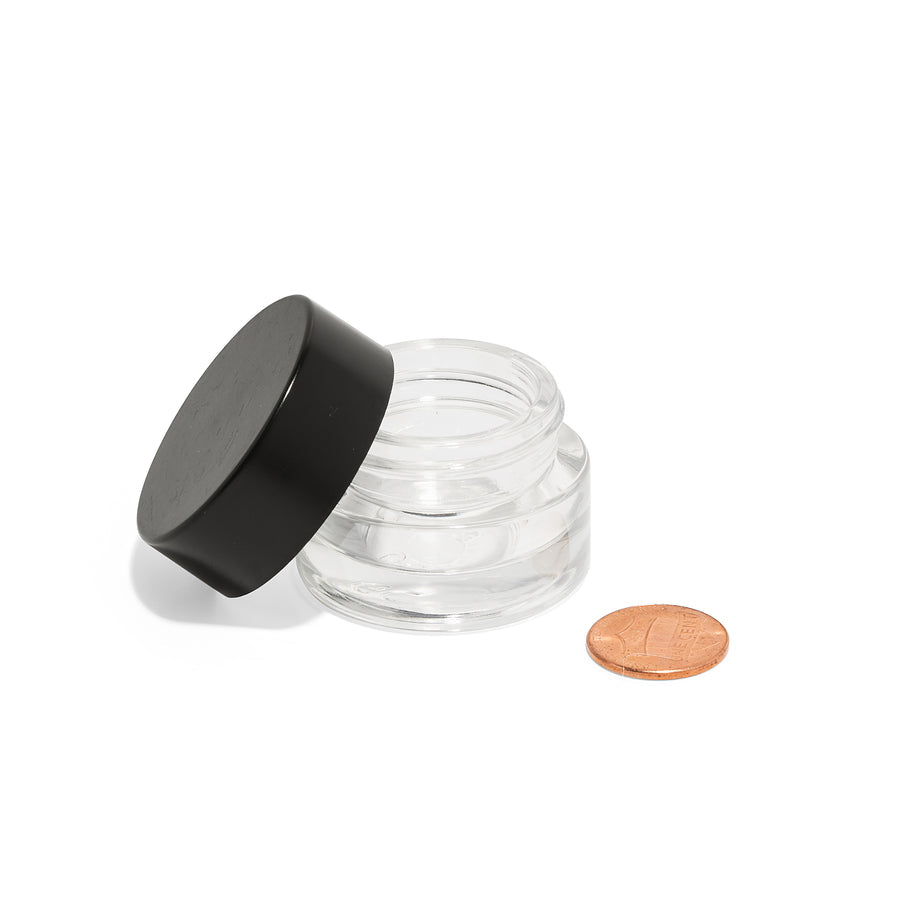9ml Glass Concentrate Jars With Teflon Lined Flat Lids - 350 Count ($0.58/unit) - Child Resistant