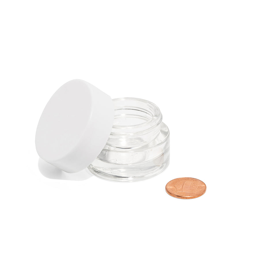 9ml Glass Concentrate Jars With Teflon Lined Flat Lids - 350 Count ($0.58/unit) - Child Resistant