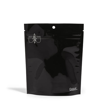 7g Glossy Black Mylar Bag – CR Zipper with Hanger Hole - 2000 Count ($0.27/unit) | 5” x 6” x 2” - Child Resistant