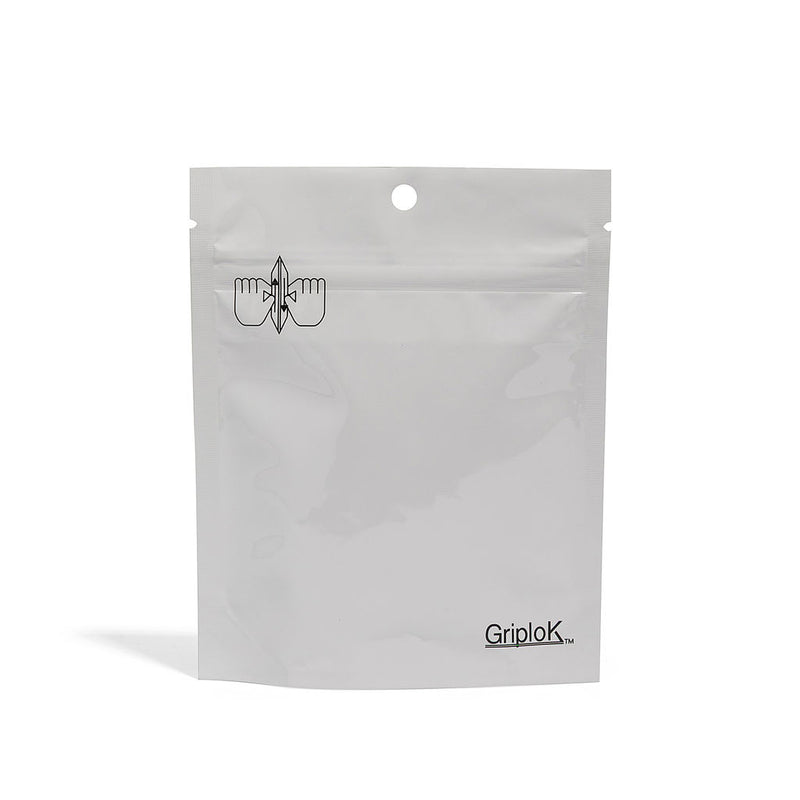 7g Glossy White Mylar Bag – CR Zipper with Hanger Hole - 2000 Count ($0.27/unit) | 5” x 6” x 2” - Child Resistant
