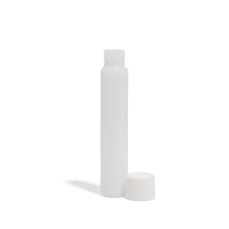 (116 x 22mm) Glossy White Glass Tube with White CR cap - 416 Count ($0.58/Unit)