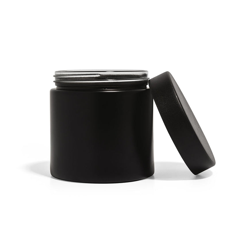 8oz Black Glass Straight-Wall Wide-Mouth Jar with Child-Resistant Lid - 48 Count ($1.43/Unit)