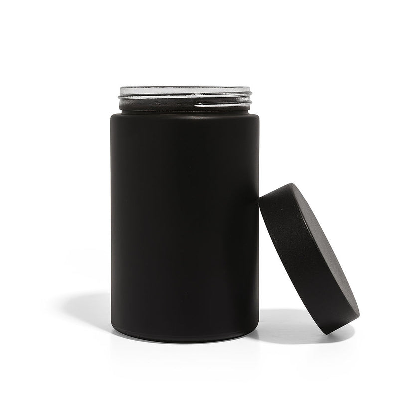 16oz Black Glass Straight-Wall Jar with Child-Resistant Lid - 48 Count ($1.45/Unit)