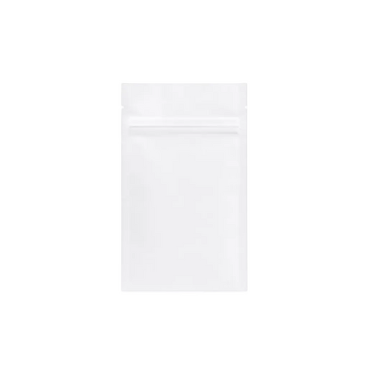 1g Soft Touch GriploK CR Mylar Matte White Bag - 2000 Count ($0.19/unit) | 3.5"x4.5"x1.5" - Child Resistant