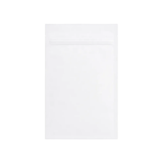 3.5g Soft Touch GriploK CR Mylar Matte White Bag - 1900 Count ($0.22/unit) | 3.5"x5.5"x1.5" - Child Resistant