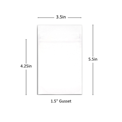 3.5g Soft Touch GriploK CR Mylar Matte White Bag - 1900 Count ($0.22/unit) | 3.5"x5.5"x1.5" - Child Resistant