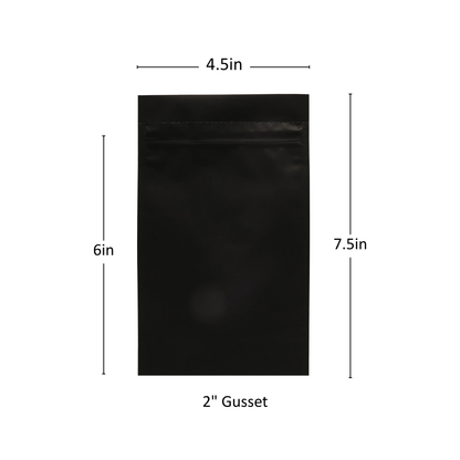 14g Soft Touch GriploK CR Mylar Matte Black Bag - 1200 Count ($0.34/unit) | 4.5"x7.5"x2" - Child Resistant