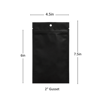 14g Soft Touch GriploK CR Mylar Matte Black Bag - 1200 Count ($0.34/unit) | 4.5"x7.5"x2" - Child Resistant