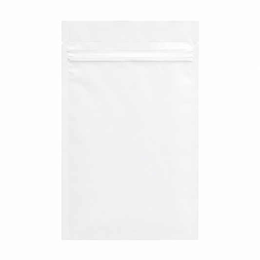 14g Soft Touch GriploK CR Mylar Matte White Bag - 1200 Count ($0.34/unit) | 4.5"x7.5"x2" - Child Resistant