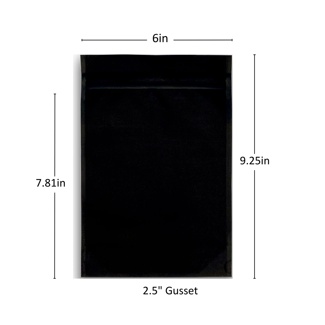 28g Soft Touch GriploK CR Mylar Matte Black Bag - 700 Count ($0.38/unit) | 6"x9.25"x2.5" - Child Resistant