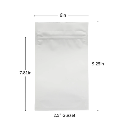 28g Soft Touch GriploK CR Mylar Matte White Bag - 700 Count ($0.38/unit) | 6"x9.25"x2.5" - Child Resistant