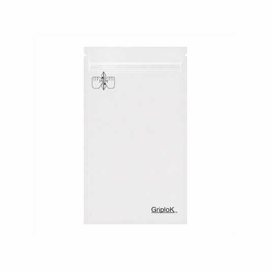 Griplok CR Pouch with 30% PCR, 4" X 6”, Matte White, Bottom Load - 3000 count ($0.17/unit)