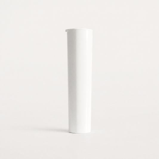 Griplok Eco 114*24mm Flower and Edible Tubes White / Blank Tops 114N - 780 Count ($0.0779/Unit) - Child Resistant
