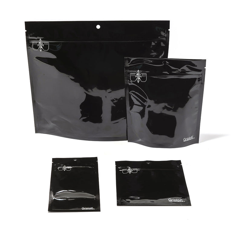 Glossy Black Mylar Vape Bag – CR Zipper with Hanger Hole - 3800 Count ($0.17/unit) | 2.5"x6" - Child Resistant