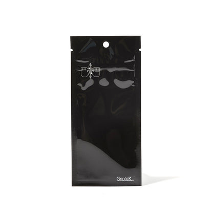Glossy Black Mylar Vape Bag – CR Zipper with Hanger Hole - 3800 Count ($0.16/unit) | 2.5"x6" - Child Resistant
