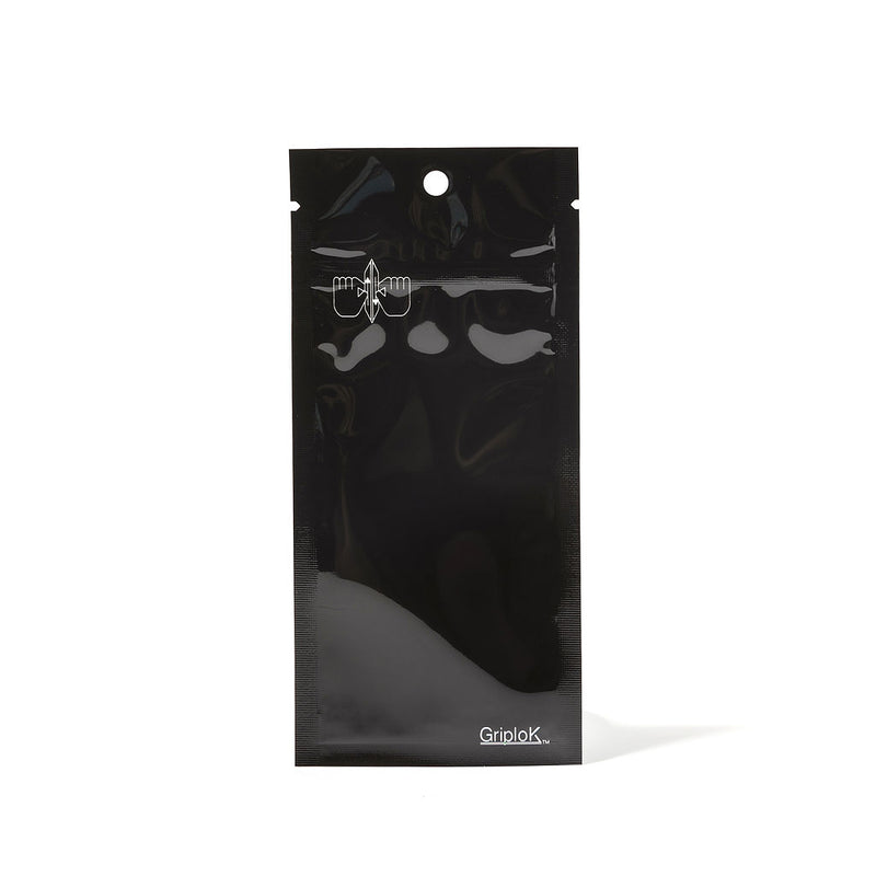 Glossy Black Mylar Vape Bag – CR Zipper with Hanger Hole - 3800 Count ($0.17/unit) | 2.5"x6" - Child Resistant